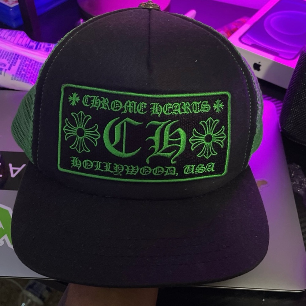 Chrome Hearts Black and Green Mesh Cap